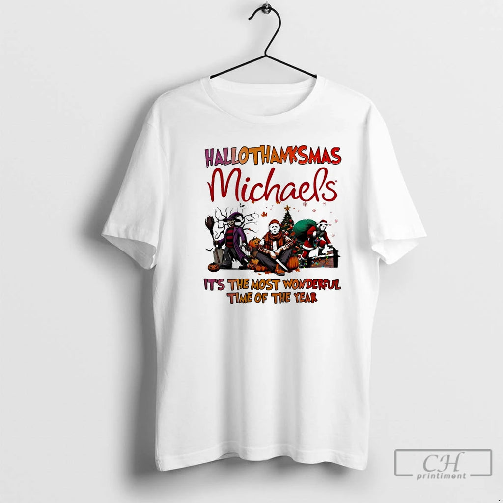 Premium Horror Movies Michaels Hallothanksmas Its The Most Wonderful Time Of The Year T Shirts