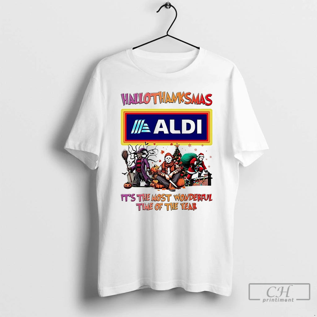 Premium Horror Movies Aldi Hallothanksmas Its The Most Wonderful Time T Shirts