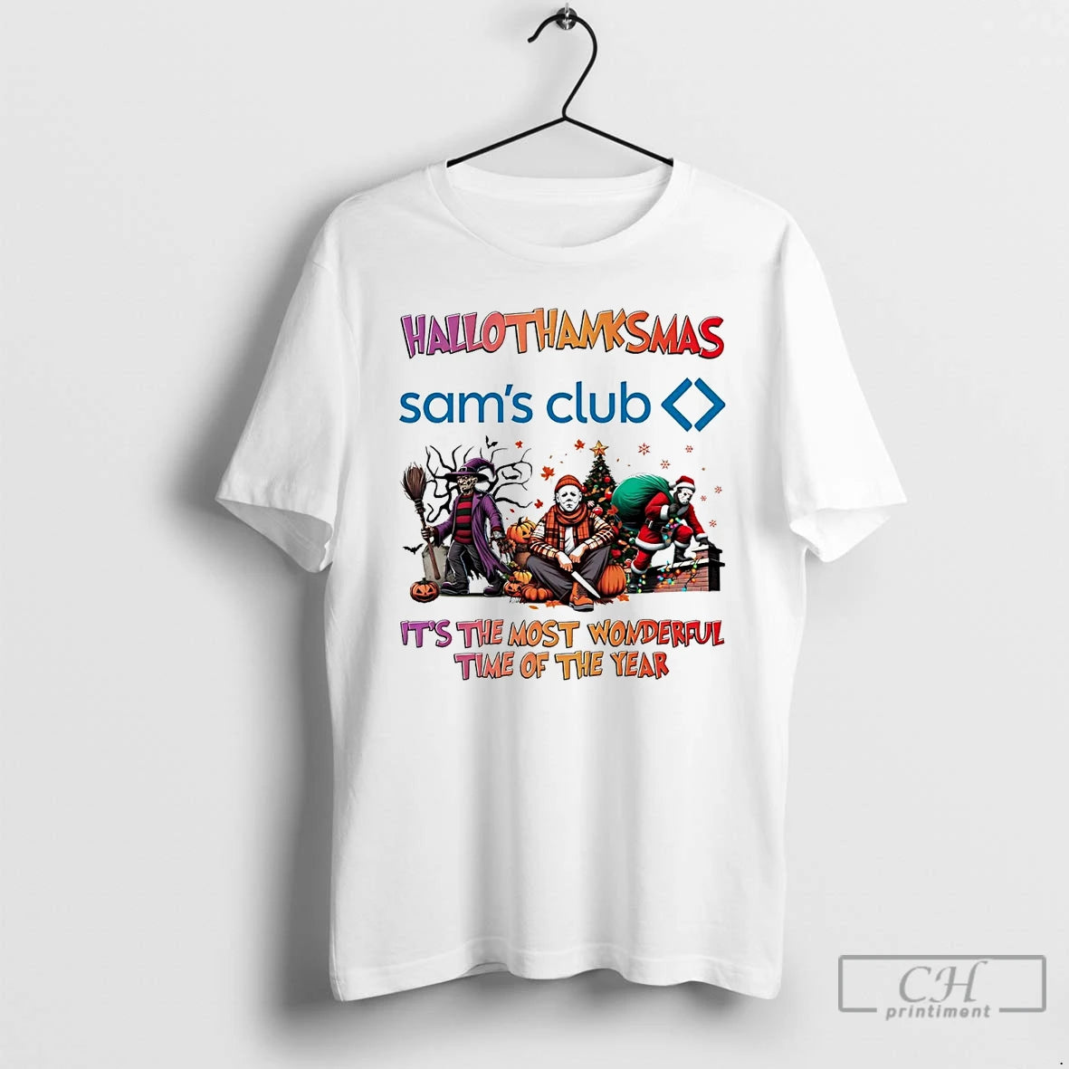 Premium Horror Movies Sams Club Hallothanksmas Its The Most Wonderful Time T Shirts