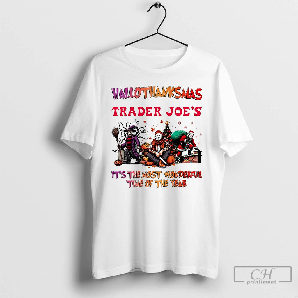 Premium Horror Movies Trader Joes Hallothanksmas Its The Most Wonderful Time T Shirts