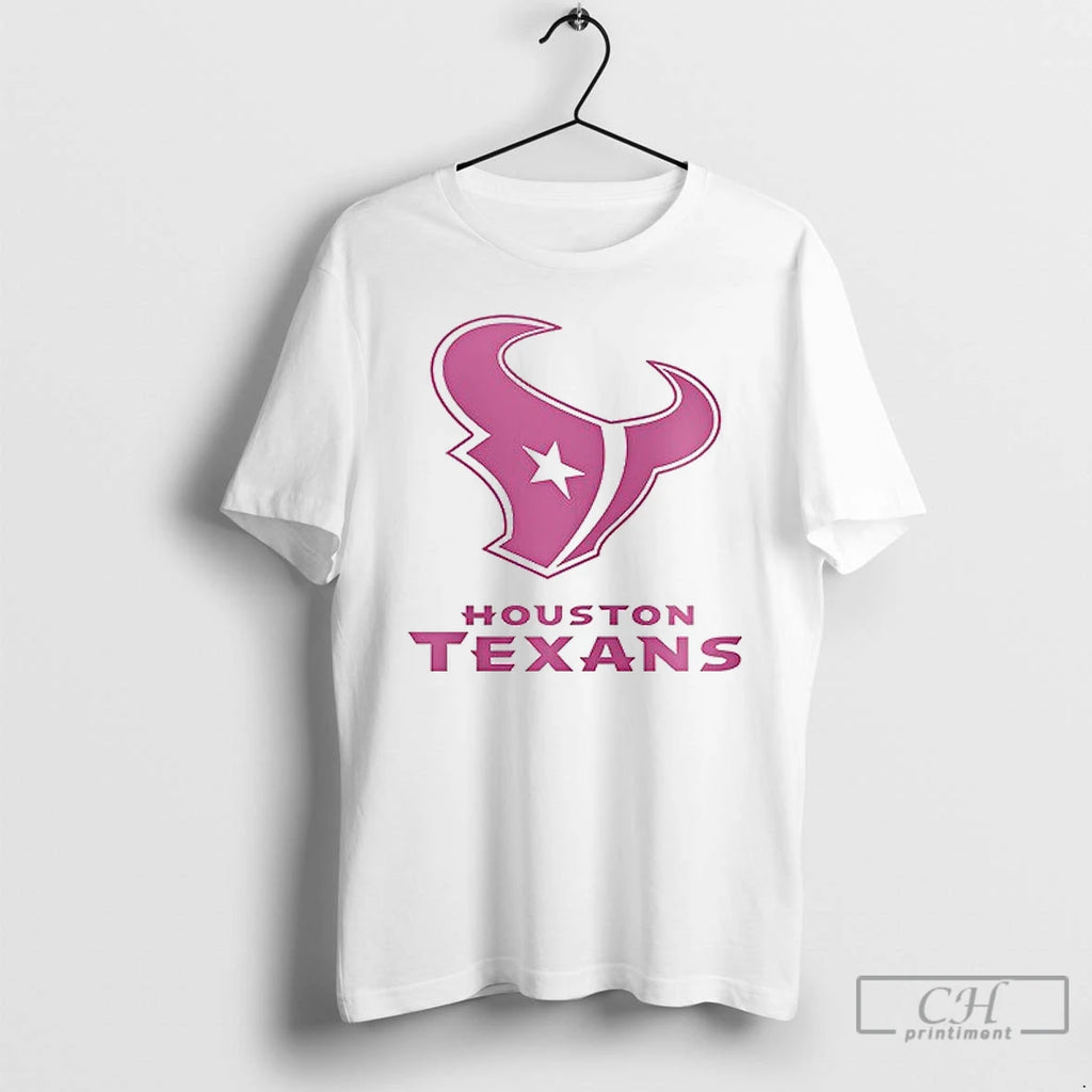 Premium Houston Texans Breast Cancer Awareness Logo T Shirts