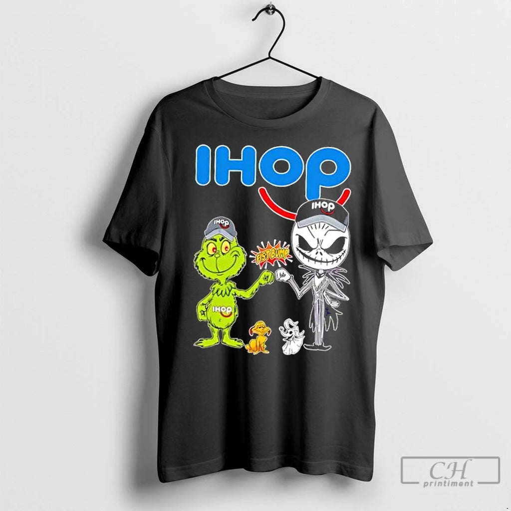 Premium Ihop X Grinch And Jack Skellington Fist Bump Uniwilling Friends