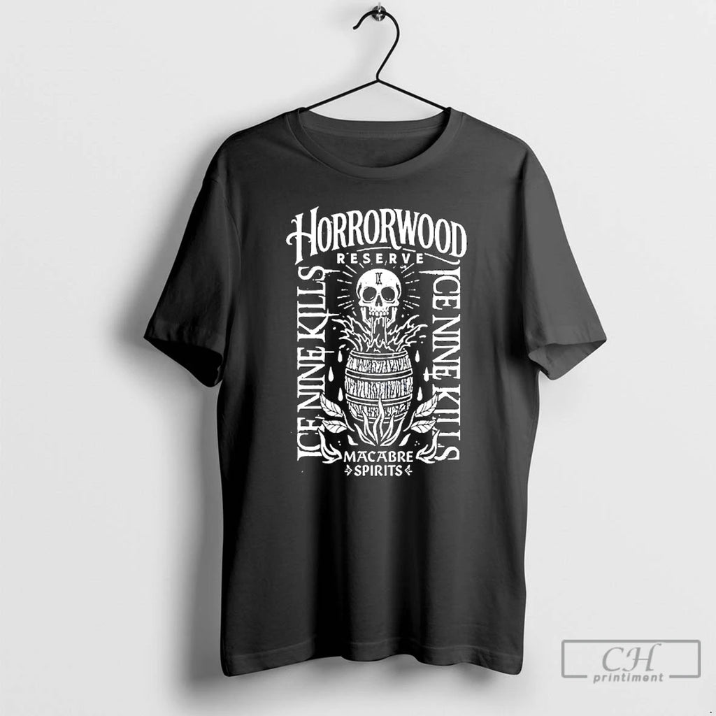 Premium Ice Nine Kills Horrorwood Reserve Macabre Spirits Skull T Shirts