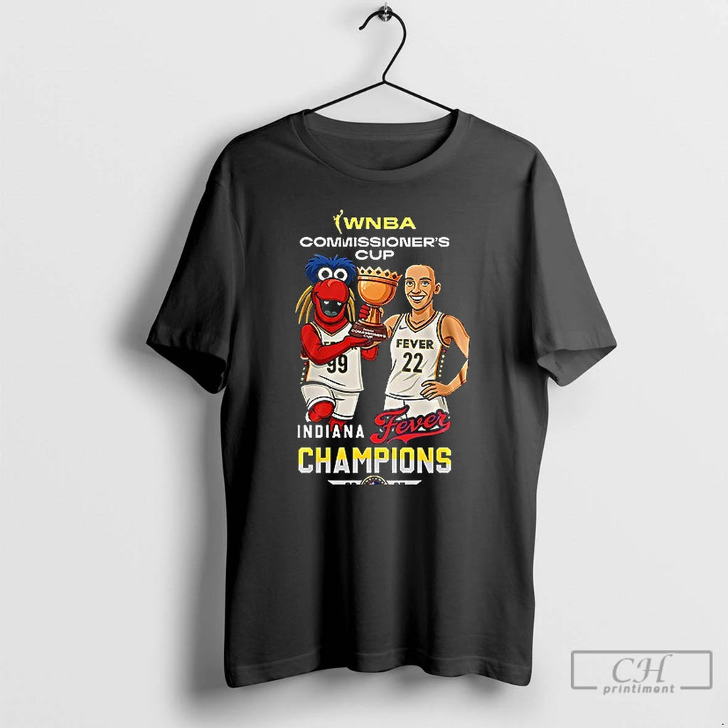 Premium Indiana Fever Caitlyn Clark 2025 Wnba Commissioners Cup Champions Mascot Art 1 Sided