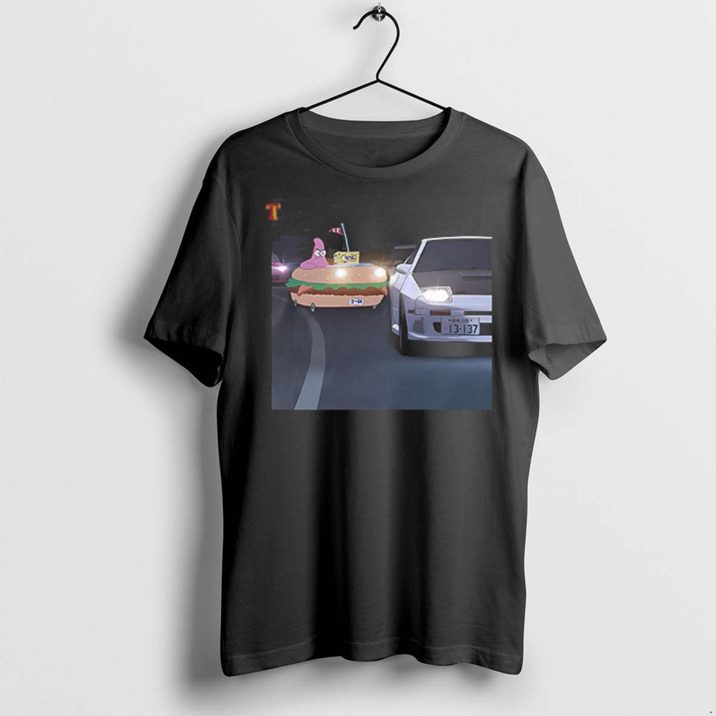 Premium Initial D Spongebob And Patrick Bikini Bottom Drift Club T Shirts