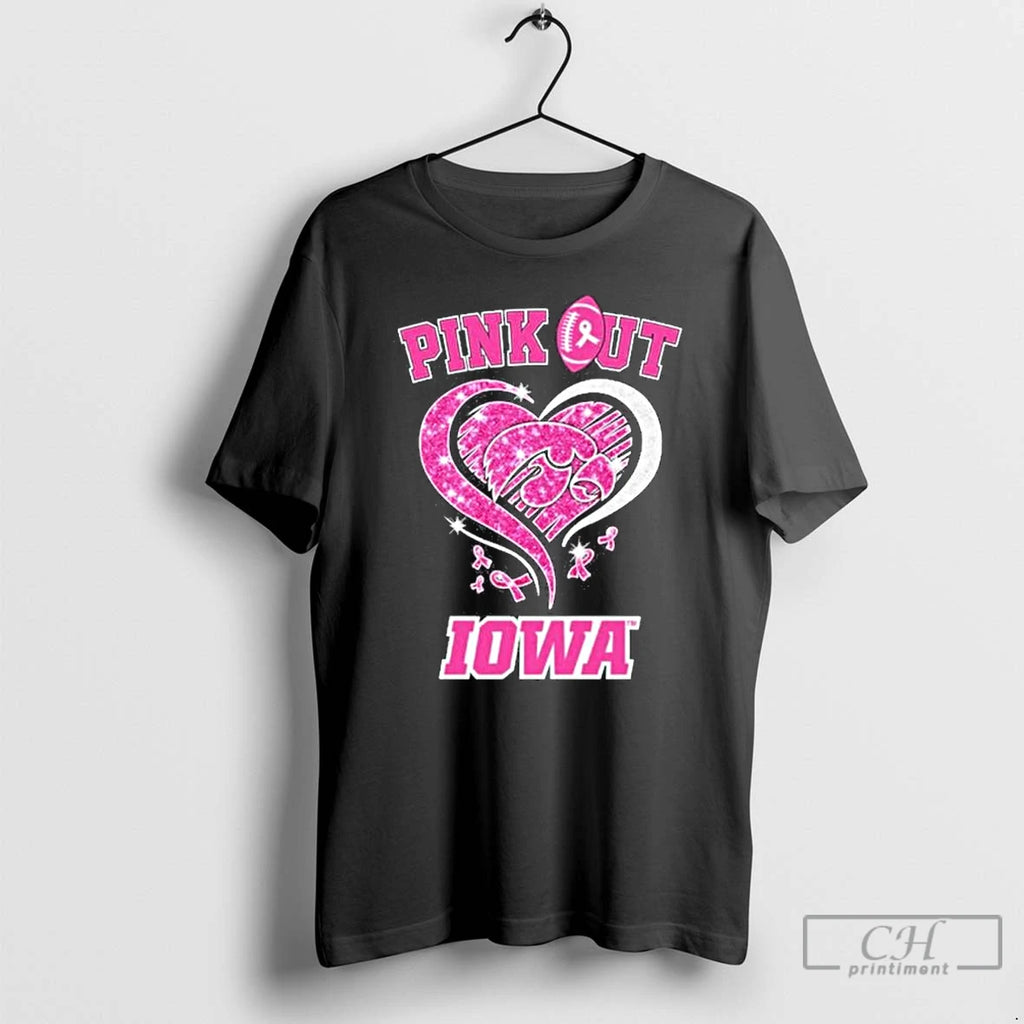 Premium Iowa Hawkeyes Pink Out Breast Cancer T Shirts