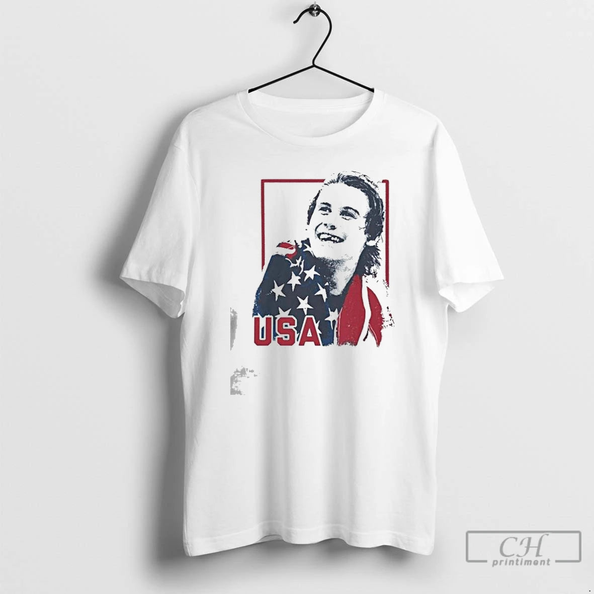 Premium Jack Hughes Usa 2026 Hockey Retro Graphic