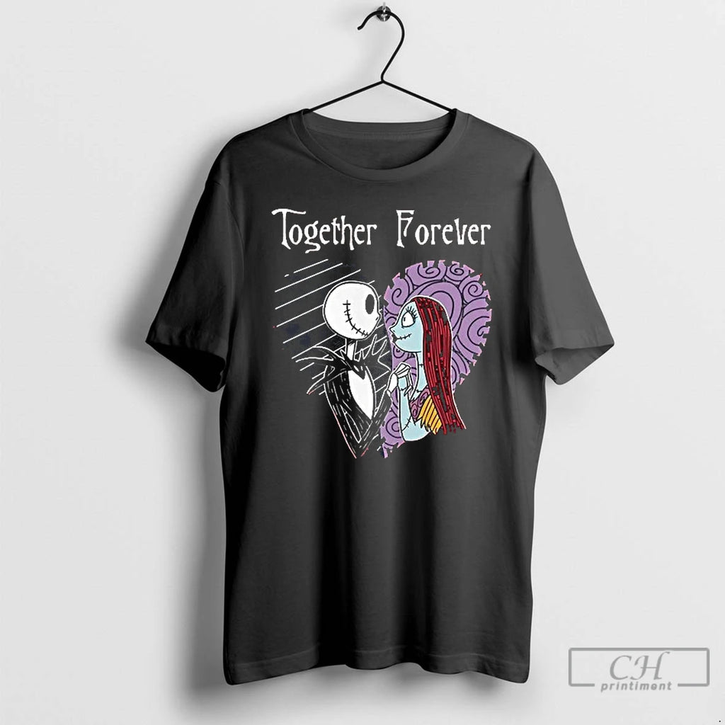 Premium Jack Skellington And Sally Painajainen Ennen Joulua Together Forever T Shirts