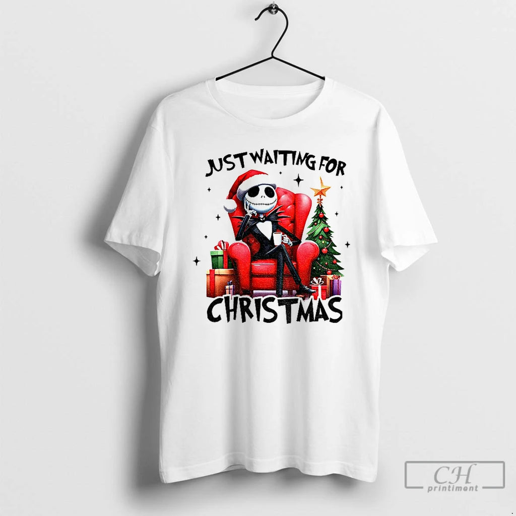 Premium Jack Skellington Just Waiting For Christmas 2025 T Shirts