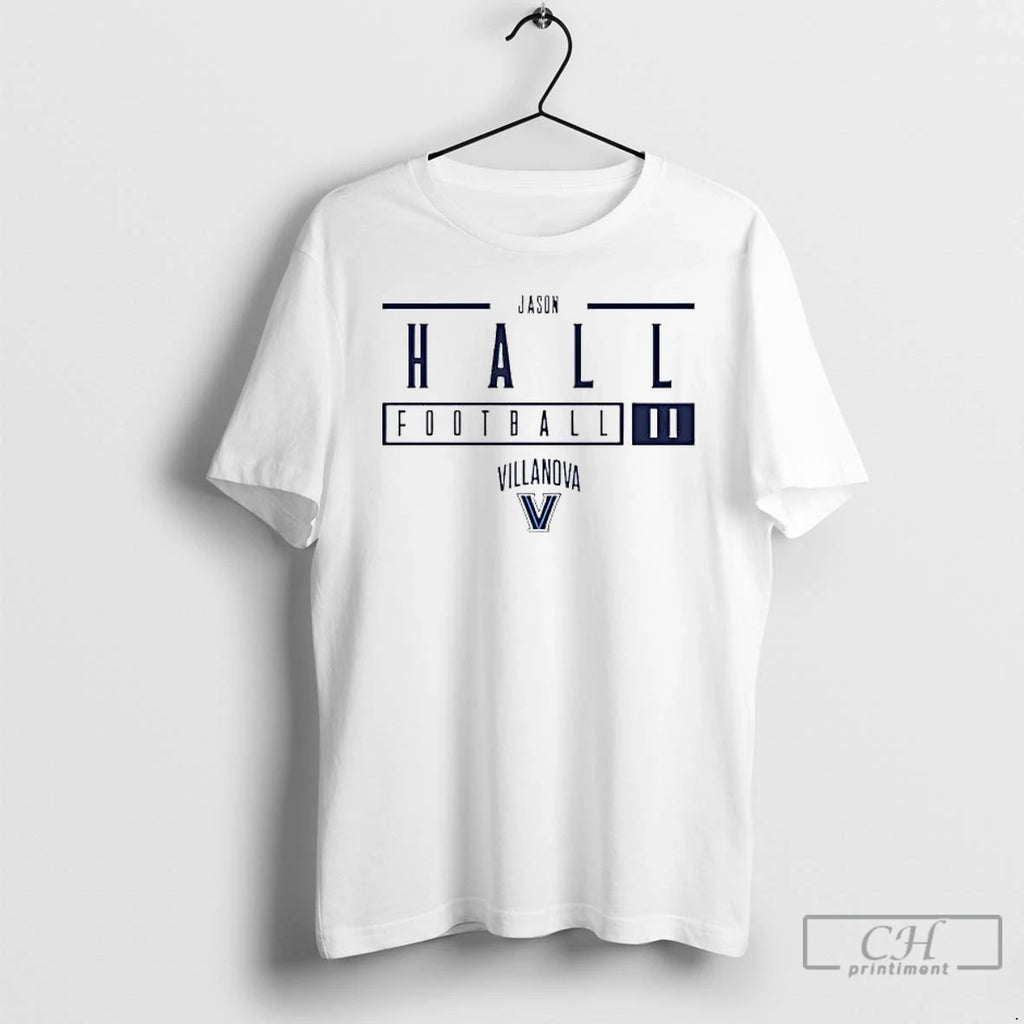 Premium Jason Hall Number 11 Football Villanova University T Shirts