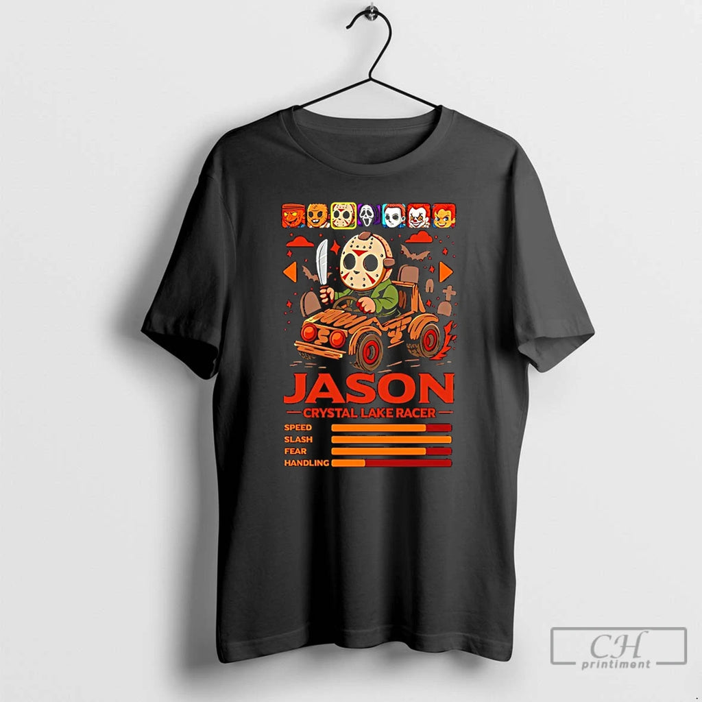 Premium Jason Voorhees Crystal Lake Racer Speed Slash Fear Handling T Shirts