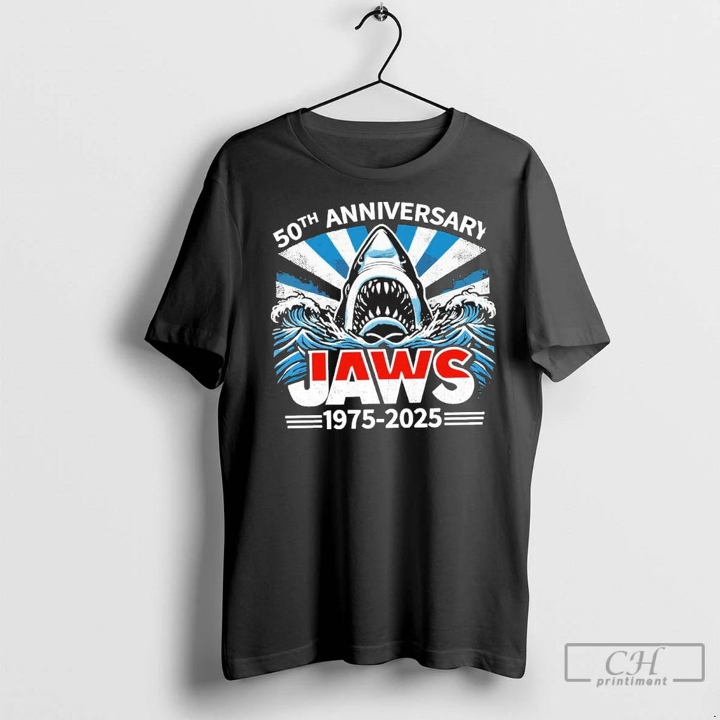 Premium Jaws 50th Anniversary 1975 2025 Vintage