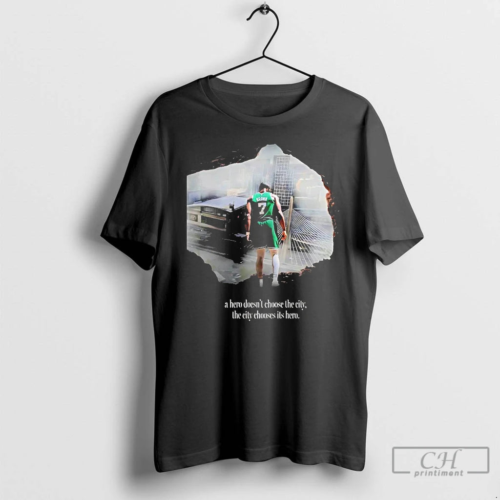 Premium Jaylen Brown A Hero Doesnt Choose The City Chooses Its Hero T Shirts