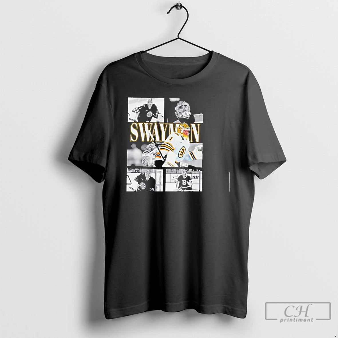Premium Jeremy Swayman Nhl Boston Bruins Player Photo T Shirts