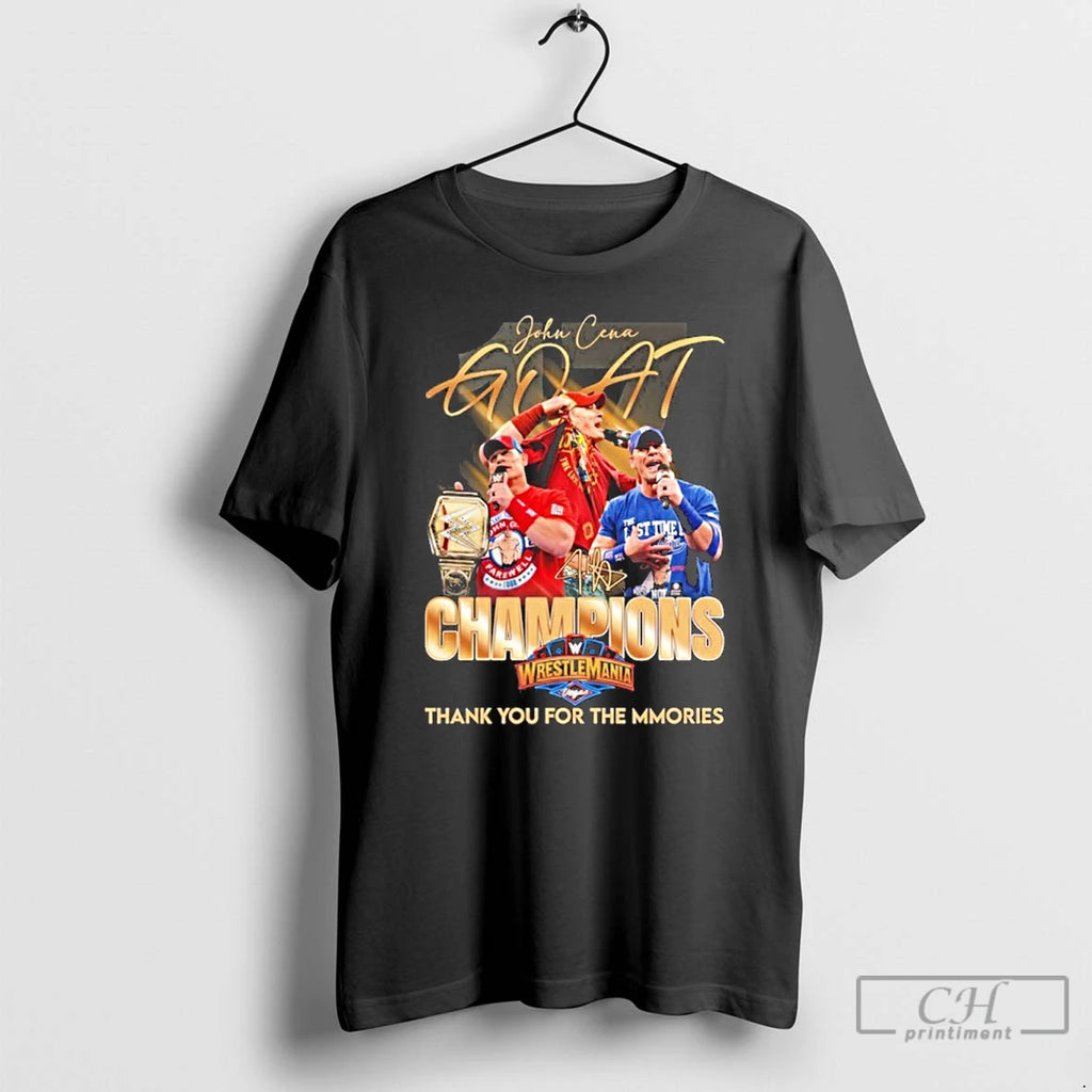 Premium John Cena Goat Champions Wrestlemania Thank You For The Memories T Shirts