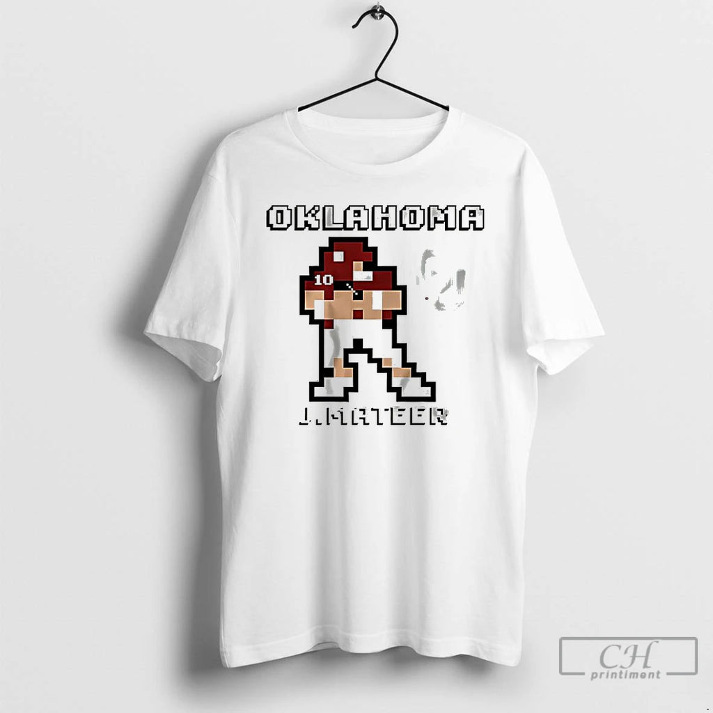 Premium John Mateer Oklahoma Football Retro Baller 8 Bit Style T Shirts