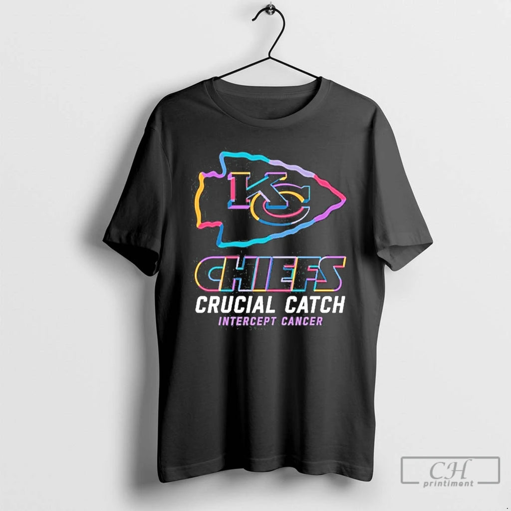 Premium Kansas City Chiefs Logo Crucial Catch Intercept Cancer T Shirts