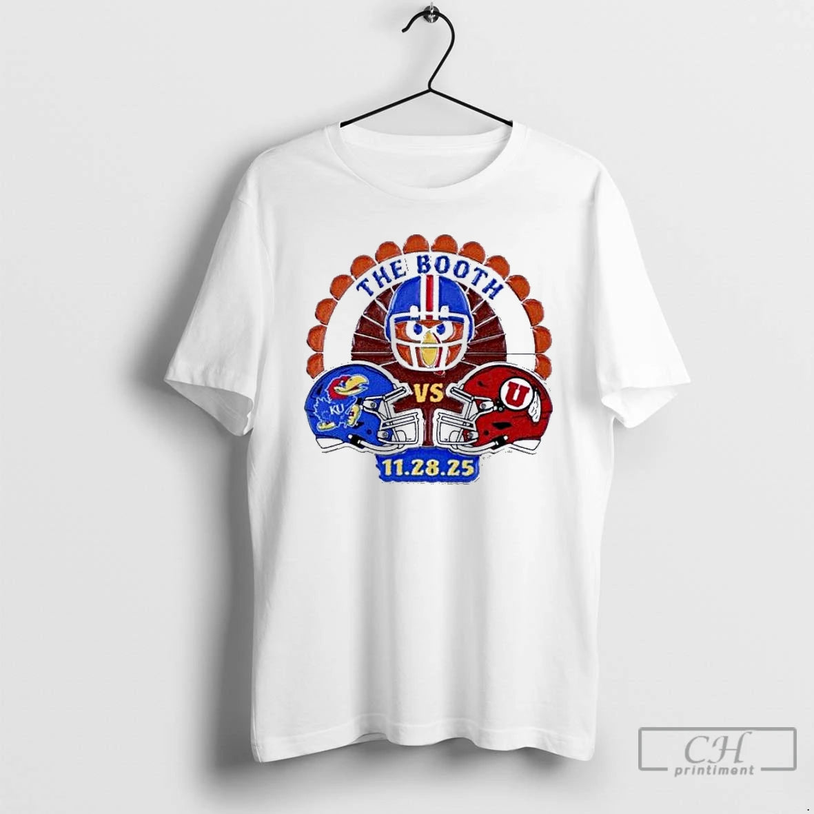 Premium Kansas Jayhawks Souvenir 2025 Vs Utah The Booth 11 28 2025 T Shirts