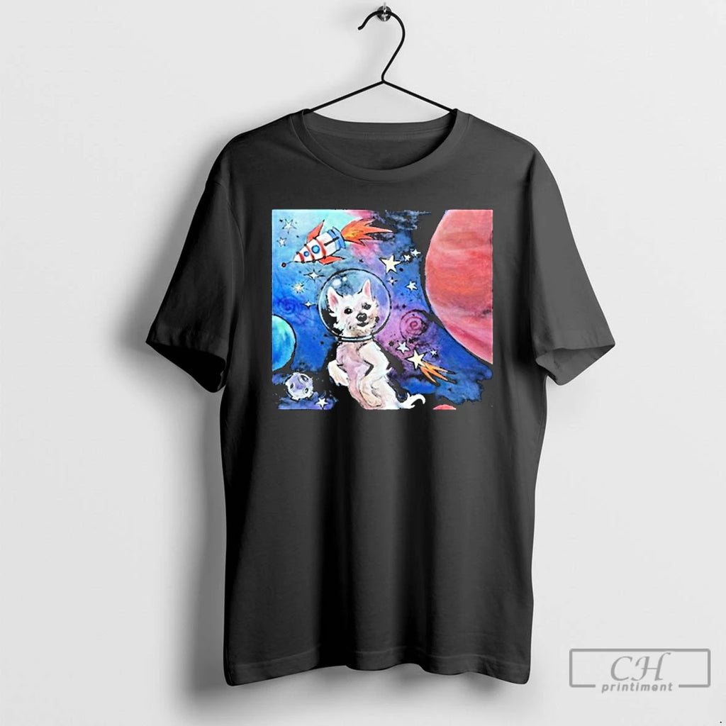 Premium Kara Baldus Bradford In Space Dog T Shirts