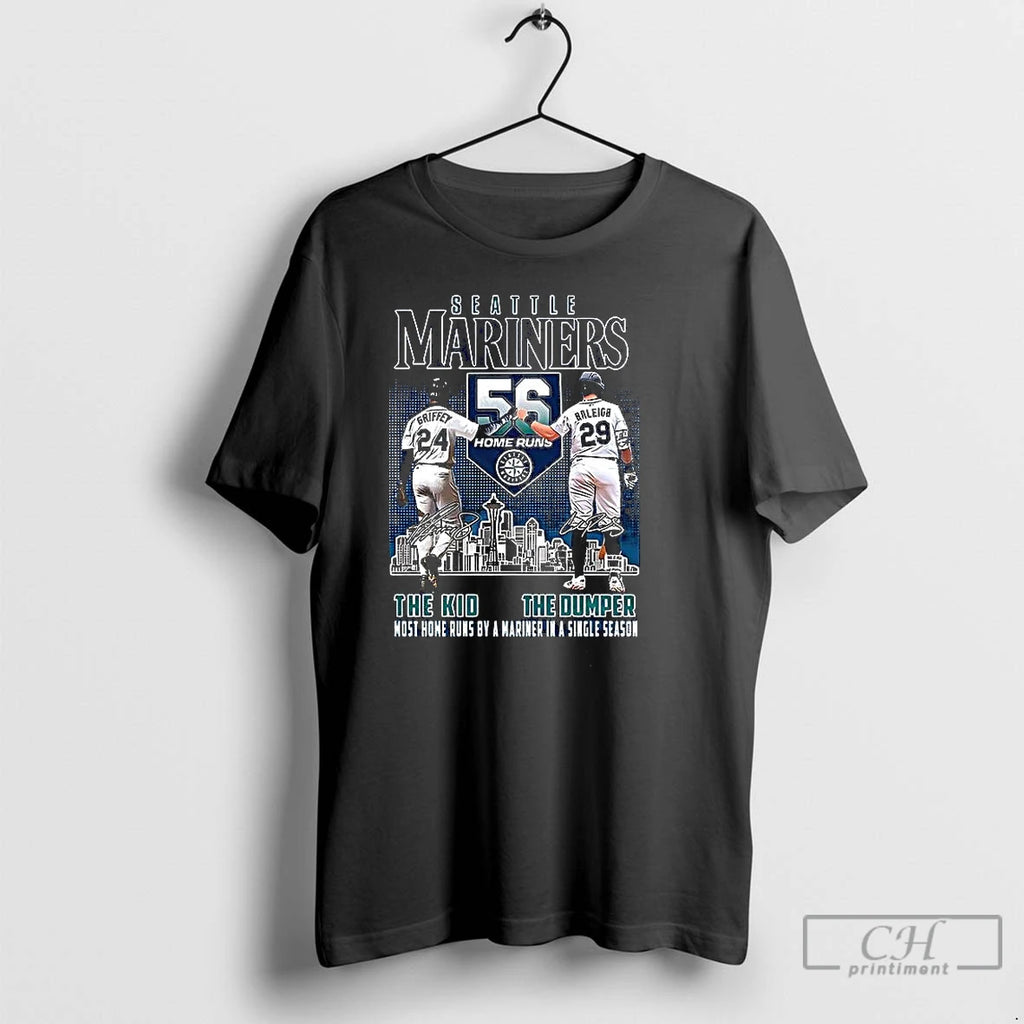 Premium Ken Griffey The Kid And Raleigh The Dumper Seattle Mariners Signature T Shirts