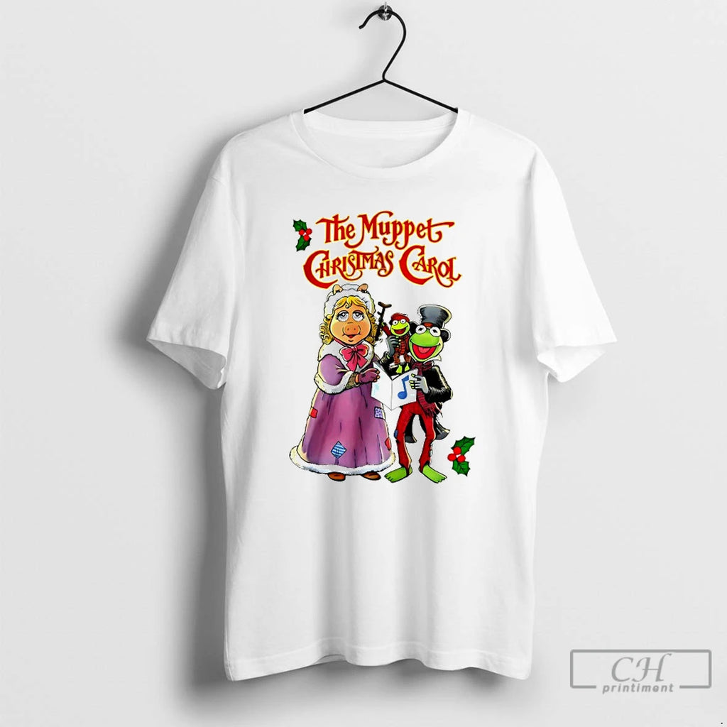 Premium Kermit Miss Piggy Tiny Tim The Muppet Christmas Carol T Shirts