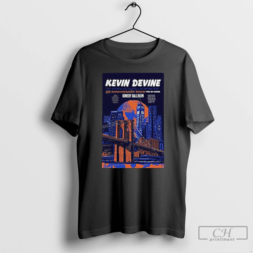 Premium Kevin Devine February 21 2026 Bowery Ballroom New York City Concert Long Sleve