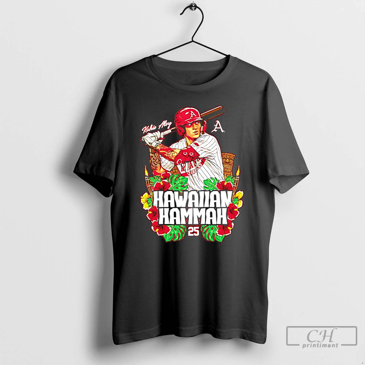 Premium Kuhio Aloy Arkansas Baseball Ncaa Hawaiian Hammer Caricature