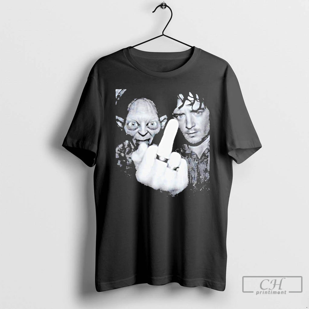 Premium Lotr Frodo And Gollum Partying Dank Middle Finger T Shirts