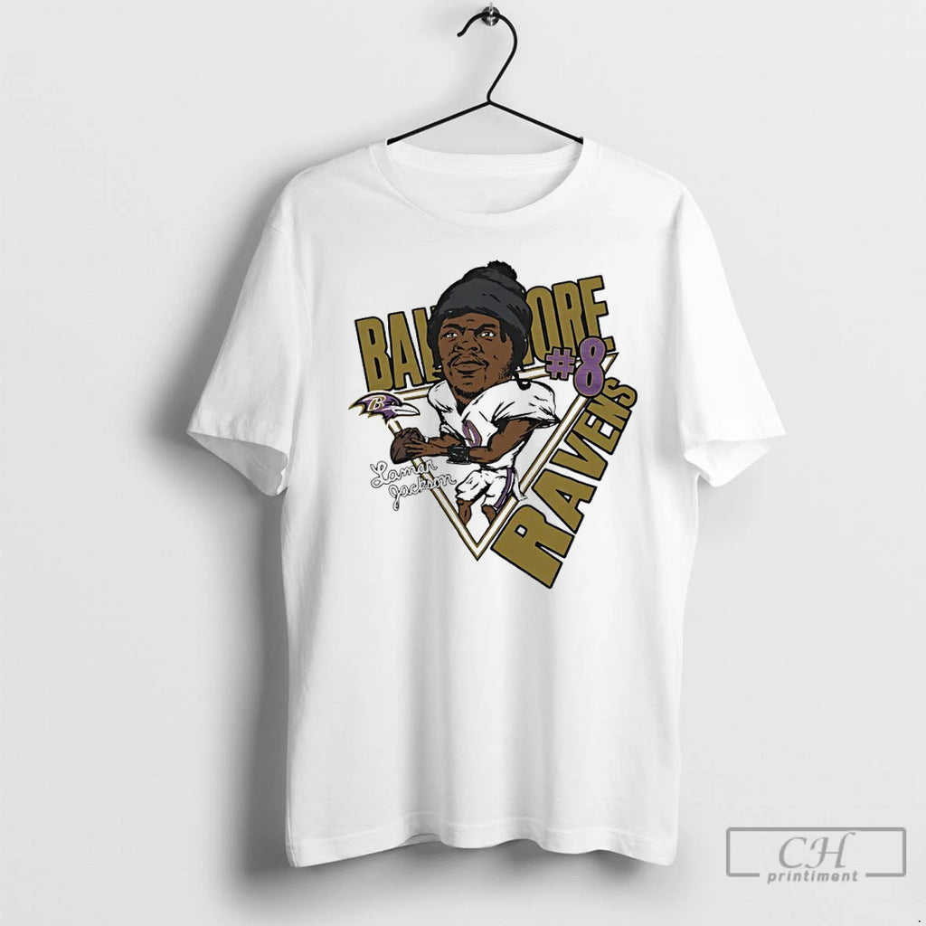 Premium Lamar Jackson 8 Baltimore Ravens Signature Caricature