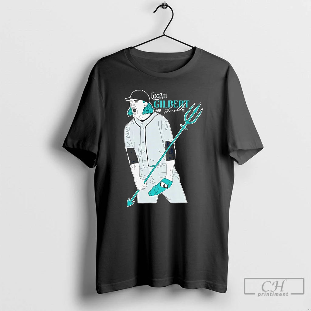 Premium Logan Gilbert Trident Scream Signature T Shirts