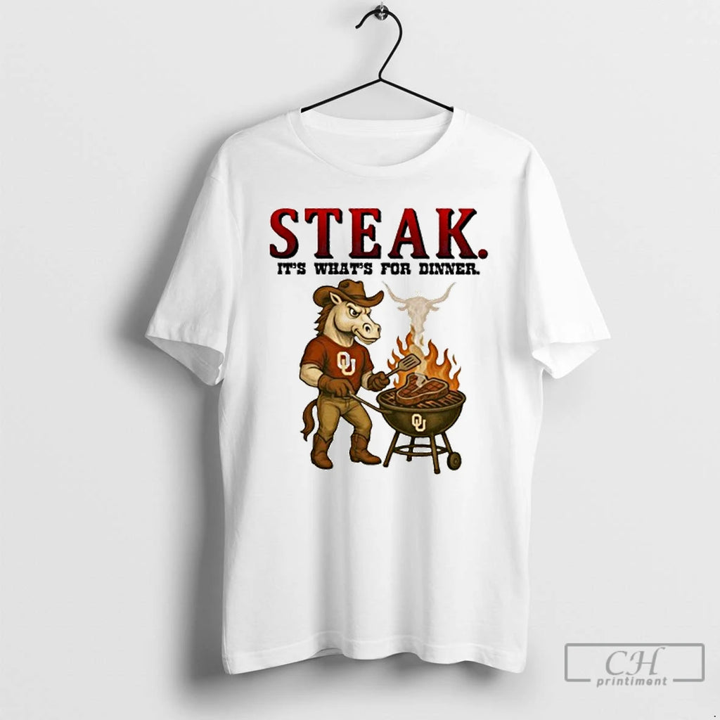 Premium Longhorn Steak Oklahoma Sooners Red River Rivalry T Shirts
