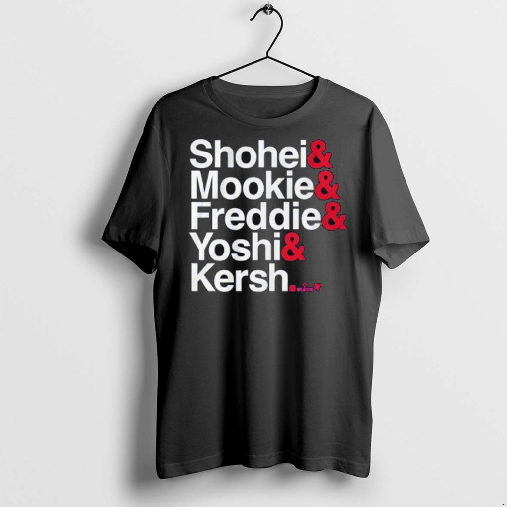 Premium Los Angeles Baseball Ampersand Stars Names T Shirts