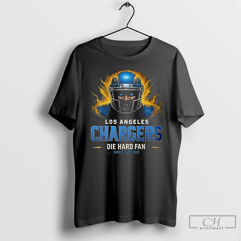 Premium Los Angeles Chargers Die Hard Fan Since Day One Long Sleve T Shirts