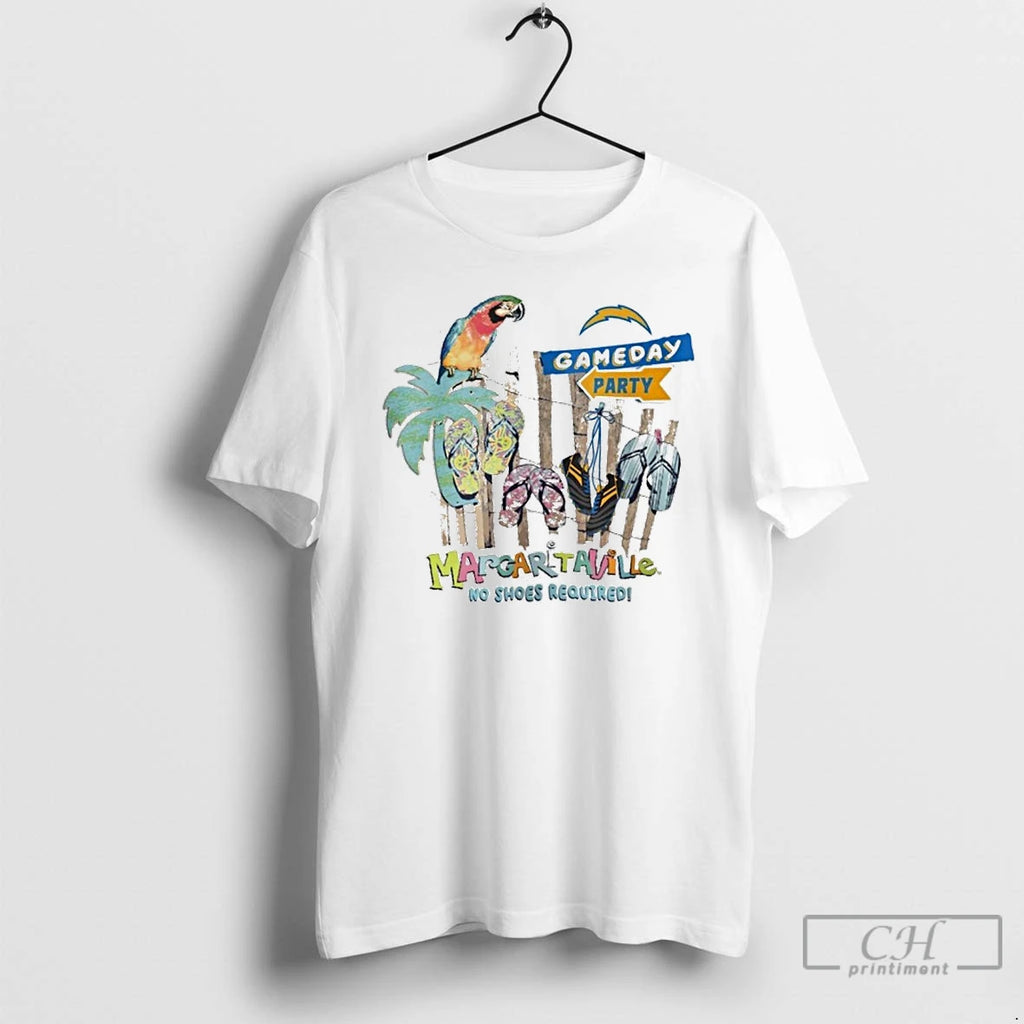 Premium Los Angeles Chargers Gameday Party Margaritaville No Shoes Required T Shirts