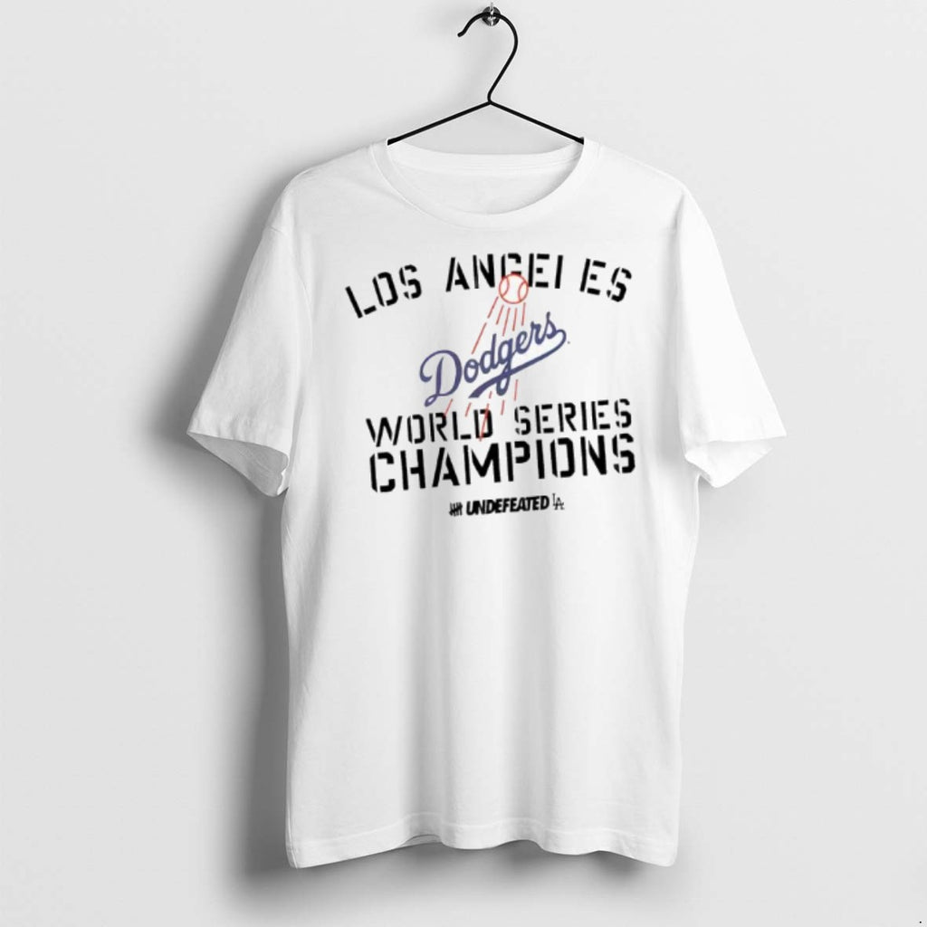 Premium Los Angeles Dodgers New Era X Undefeated World Series Champions T Shirts