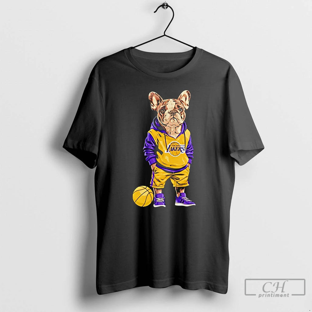 Premium Los Angeles Lakers X Bulldog Hoop Dogs T Shirts