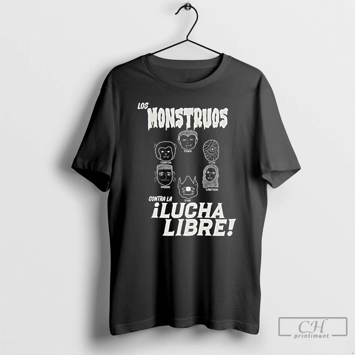 Premium Los Monstruos Contra La Lucha Libre T Shirts