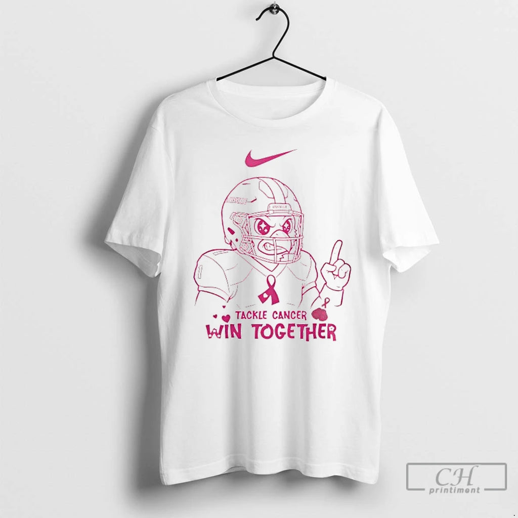 Premium Louisville Cardinals Tackle Cancer Win Together In October We Wear Pink Logo T Shirts