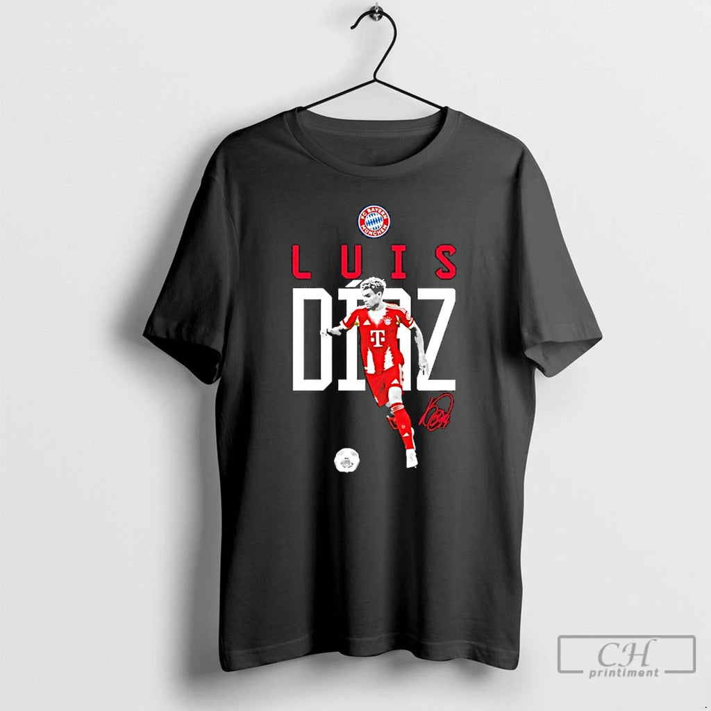 Premium Luis Diaz Fc Bayern Munich Logo Signature T Shirts