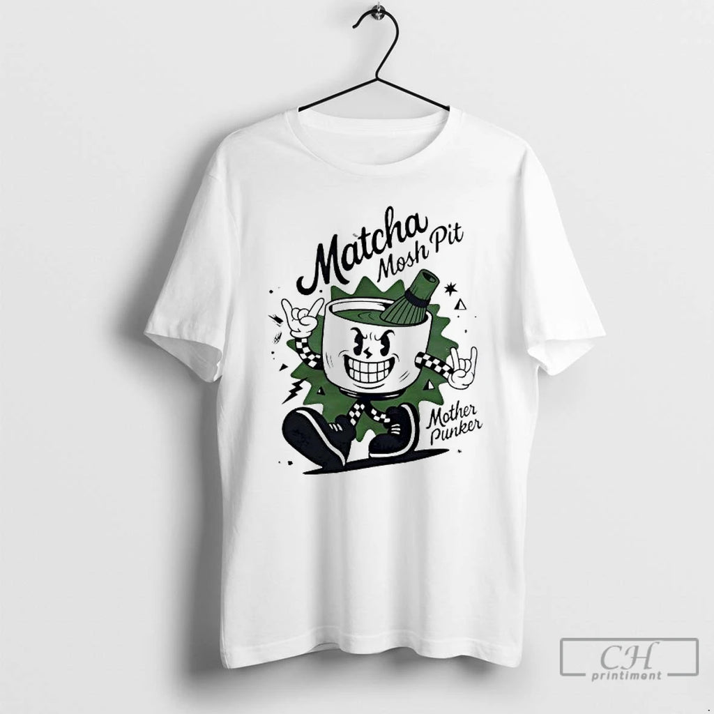 Premium Matcha Mosh Pit Mother Punker Graphic T Shirts