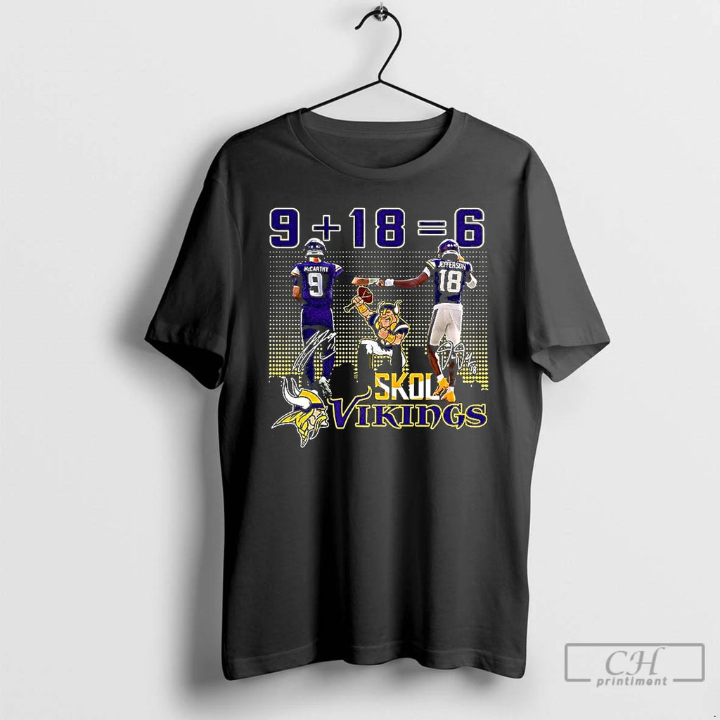 Premium Mccarthy And Jefferson 9186 Skol Vikings Signature T Shirts