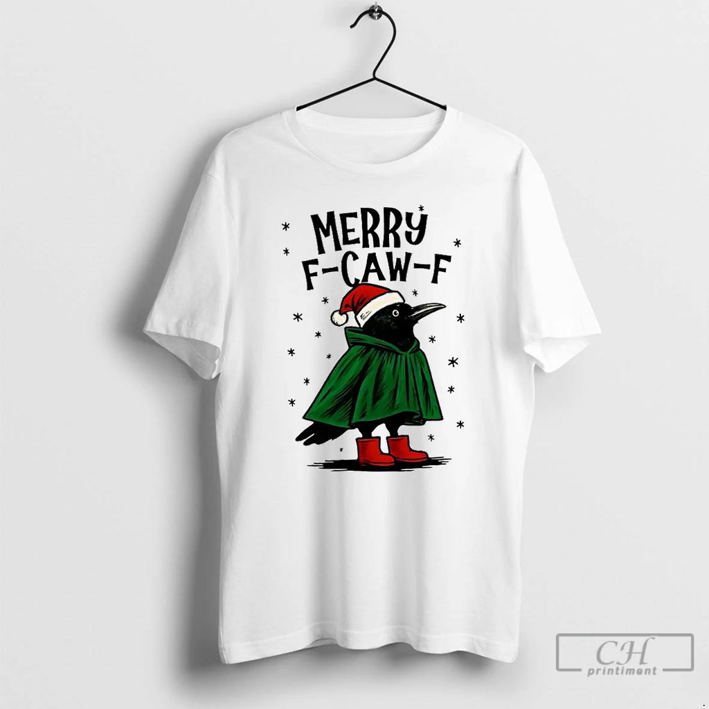 Premium Merry F Caw F Christmas T Shirts