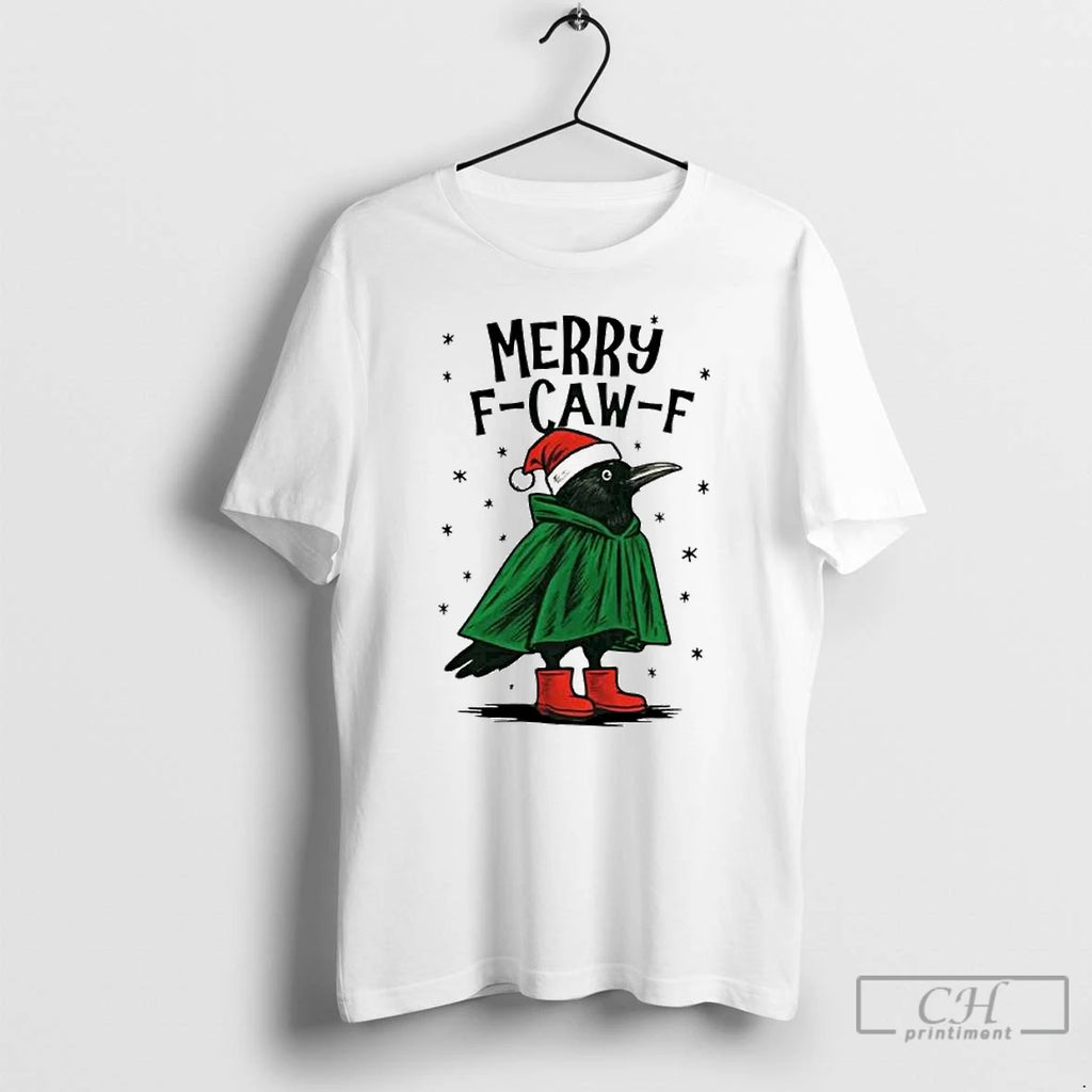 Premium Merry F Caw F Funny Christmas Ornaments T Shirts