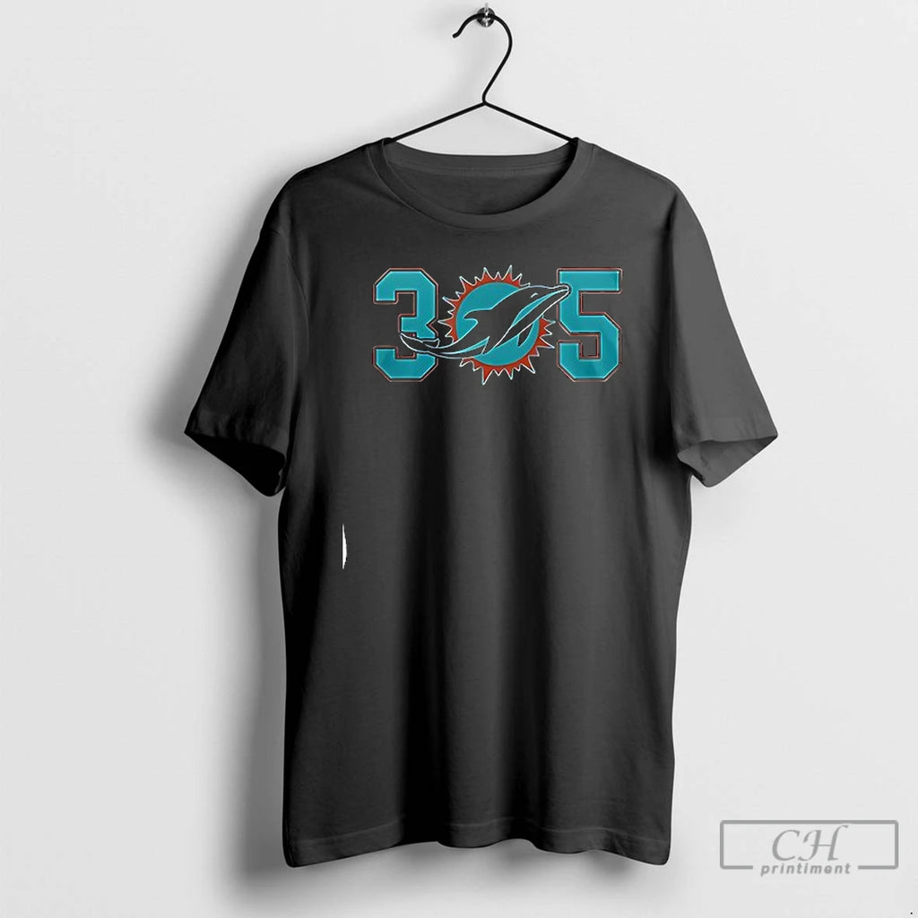 Premium Miami Dolphins 305 Logo T Shirts