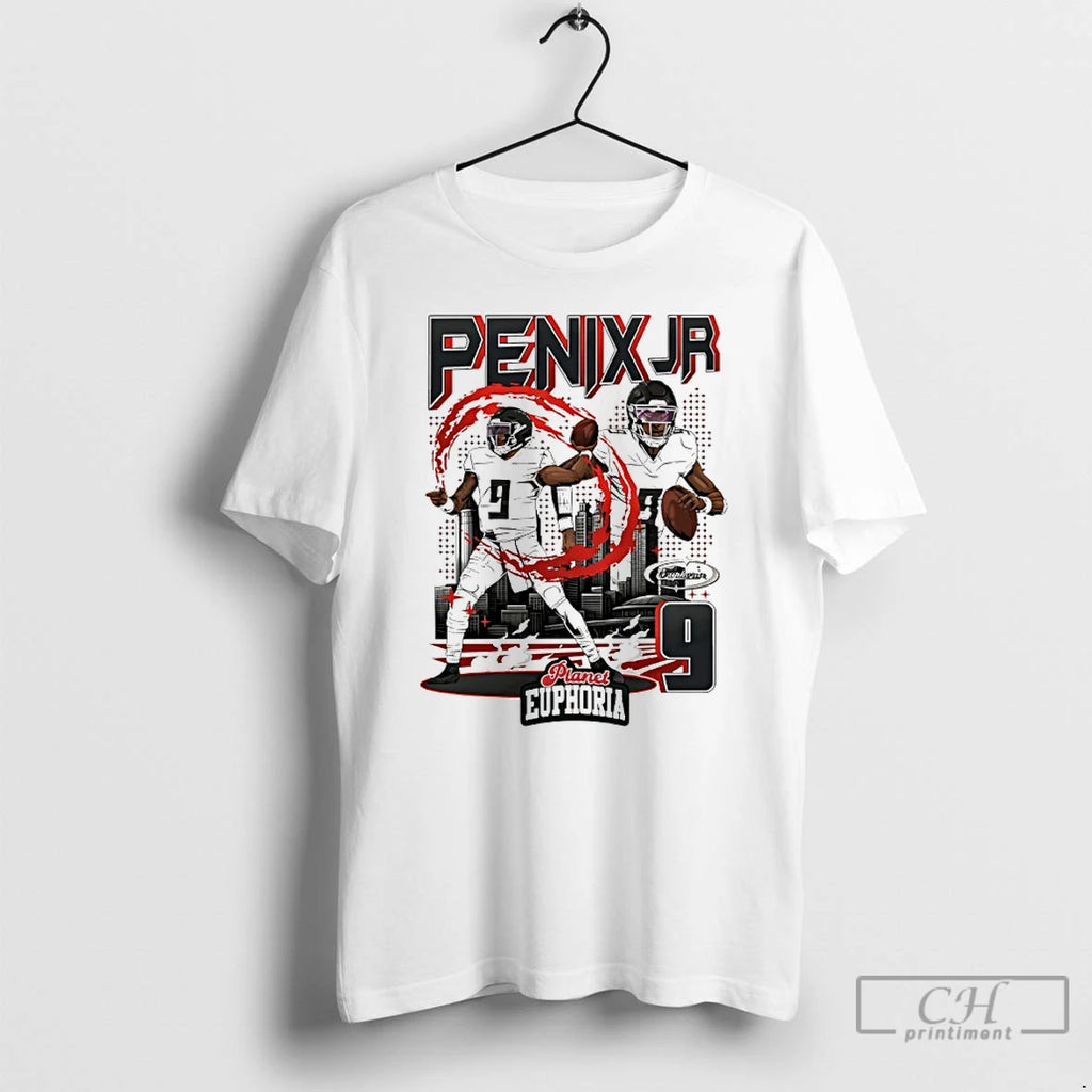 Premium Michael Penix Jr 9 Atlanta Falcons Player Collage Skyline T Shirts