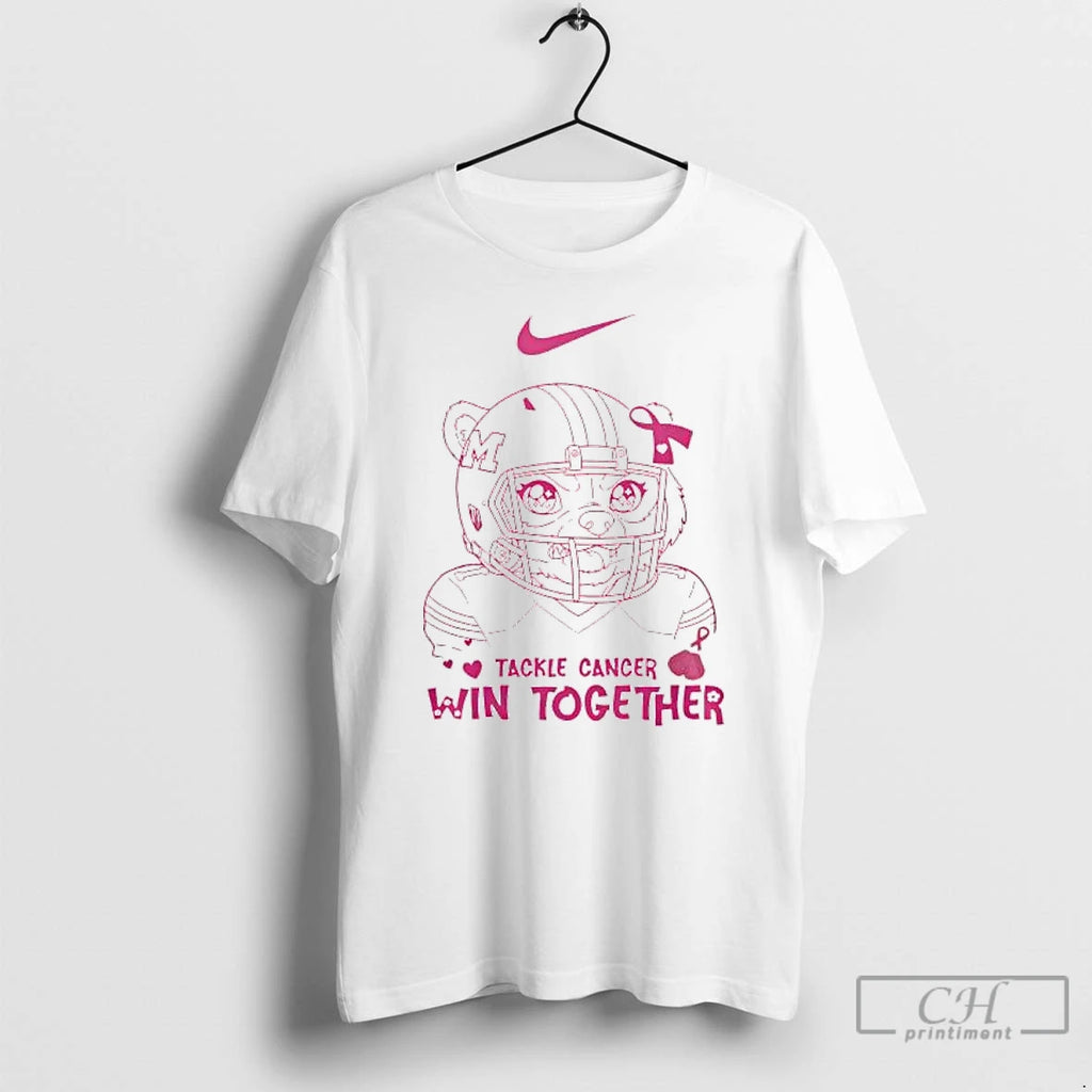 Premium Michigan Wolverines Tackle Cancer Win Together In October We Wear Pink Cute T Shirts