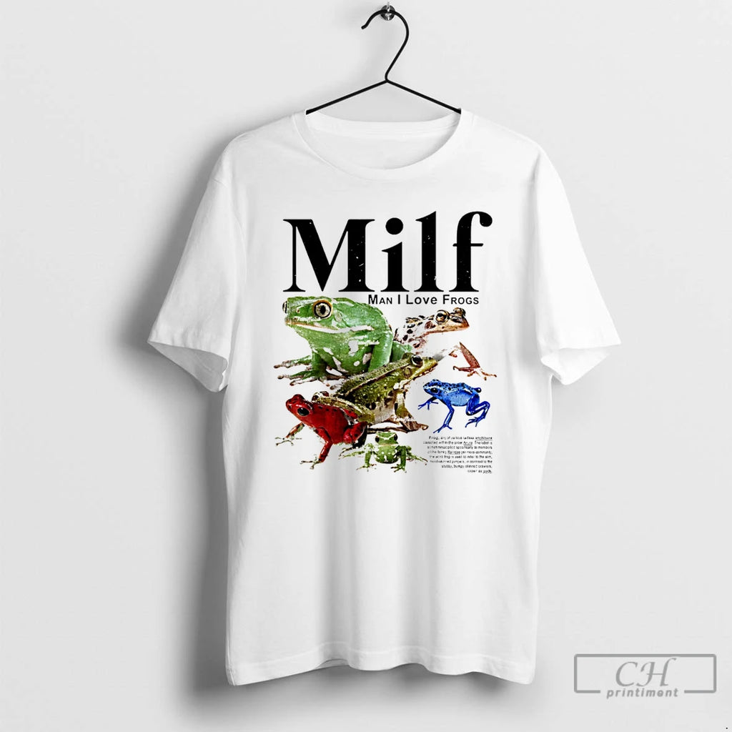 Premium Milf Man I Love Frogs Graphic T Shirts