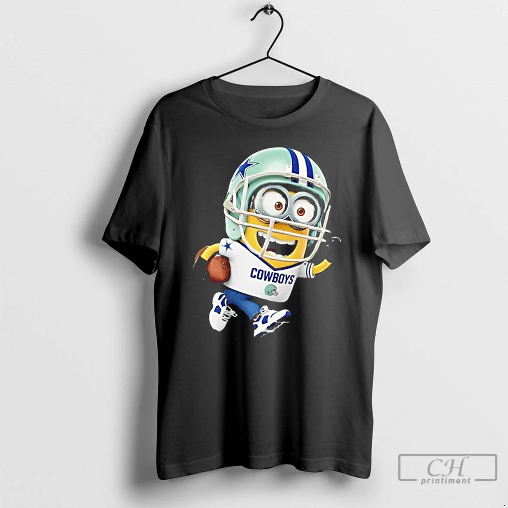 Premium Minions Is Holding A Ball And Smiling At Dallas Cowboys Fans T Shirts
