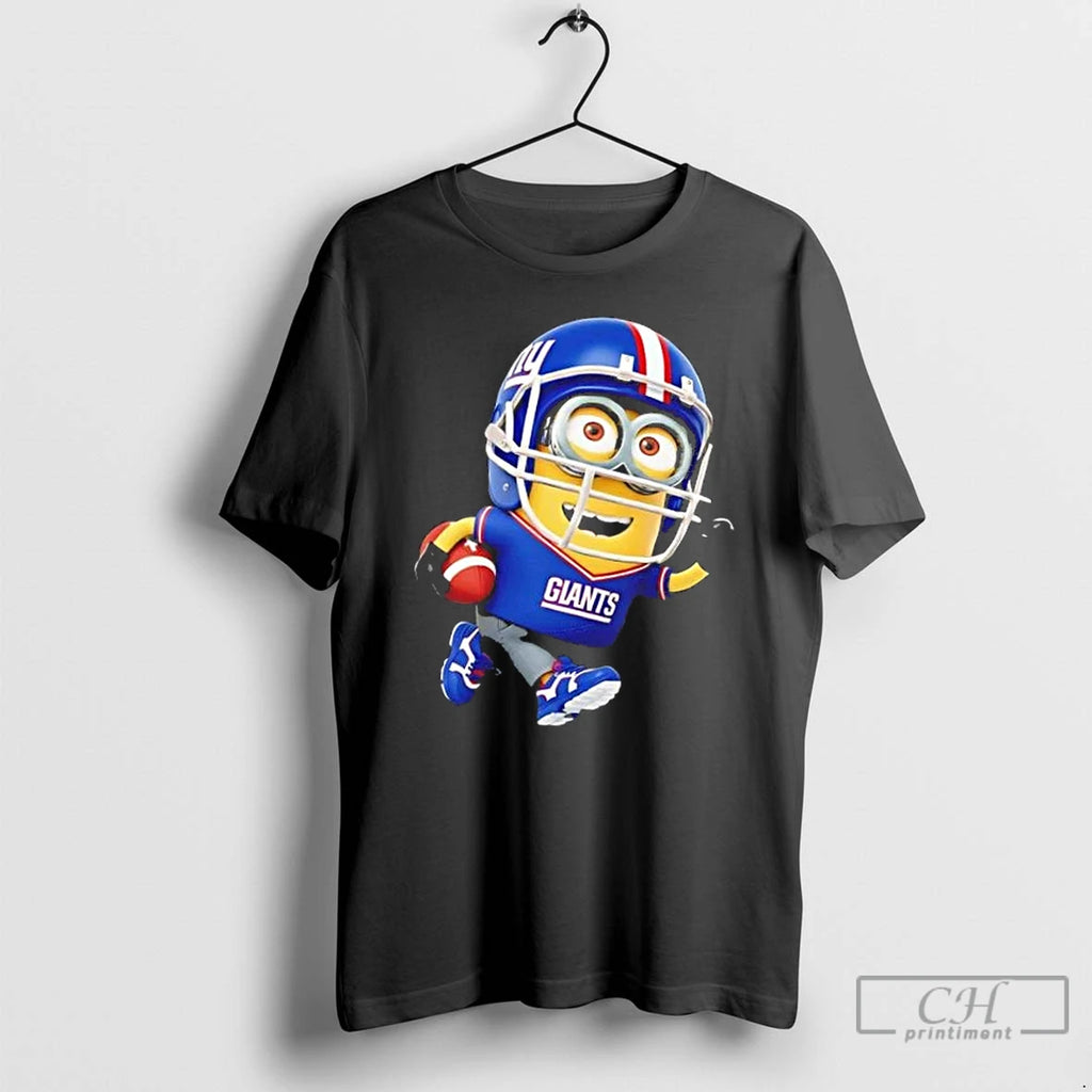 Premium Minions Is Holding A Ball And Smiling At New York Giants Fans T Shirts