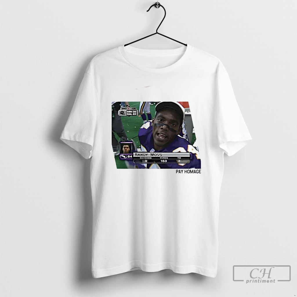 Premium Minnesota Vikings Randy Moss Homage Ash Pay Homage T Shirts